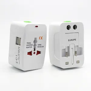 Wholesale cheapest UK Electrical Brass Multi USB Port Adapter Universal Travel Adapter