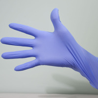 Gants violets pour salon de beauté, nail art, coiffure, barbier, tatouage, gants d'examen jetables 100% nitrile pur