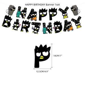 Venta al por mayor <span class=keywords><strong>BADTZ</strong></span> <span class=keywords><strong>MARU</strong></span> pingüino fresco Feliz cumpleaños fiesta decoración conjunto Banner pastel Topper Animal Globos conjuntos - Product Image 4