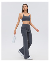Soutien-gorge de sport pour femme, dos nageur, avec coussinets semi-fixés, décolleté en U, découpes en maille, absorption des chocs, pour yoga et gym, style crop top