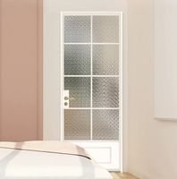 Porte en verre décorative vintage en aluminium, style français, avec verre clair ou givré, options étanches, pour intérieur, chambre, villa