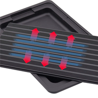 Plateau à dégelant rapide pour la viande, appareil de petite taille avec tapis gouttes, ensemble mèches en alliage d'aluminium, dégelant les aliments rapides magique, sans électricité