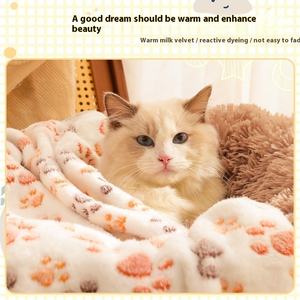 Venta caliente Pet Pink <span class=keywords><strong>Star</strong></span> Pattern Coral Fleece Manta Invierno Cálido Manta para mascotas Producto - Product Image 2