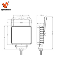 Lámpara de Trabajo LED Portátil Multiusos con Asa e Interruptor, Lámpara Auxiliar Cuadrada de 30W para Conducción Nocturna y Camping LML-0802SB-30