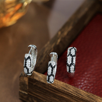 Bagues en cristal imprimé léopard serpent pour femmes populaires Micro Pave Black Nano Zircon cubique pour la fête et le mariage Grands cadeaux
