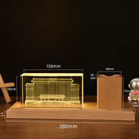 Cube de cristal de verre gravé au laser 3D personnalisé de haute qualité Lumière LED 3D avec base Autres objets d'artisanat en cristal