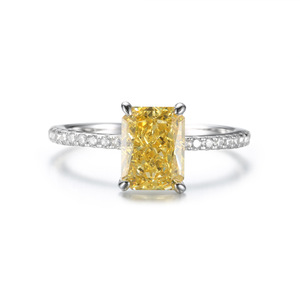 Anillo de Alta Joyería para Mujer, Popular, Plata de Ley S925, Anillo de Moda con Circonita Cúbica de 6x8 mm, 2 Quilates, Joyería para el Dedo, Venta al Por Mayor - Product Image 6