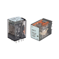 Relais intermédiaire miniature APT NR2EL NR4CL 2CO 5A & 4CO 6A avec indicateur LED, tensions de bobine DC/AC multiples, en stock