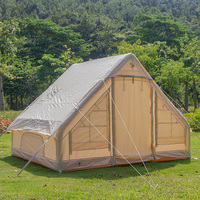 Tente de camping gonflable pour 4 personnes, 6 ㎡   Tente de glamping extérieure imperméable et coupe-vent, installation facile et rapide, abri familial pour les vacances