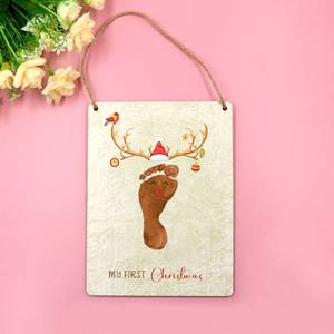 Personalizada Feliz <span class=keywords><strong>Grinchmas</strong></span> Huella de Navidad Handprint Actividad Imprimible Abuelo Recuerdo Kid's Craft Madera Corte Láser - Product Image 3