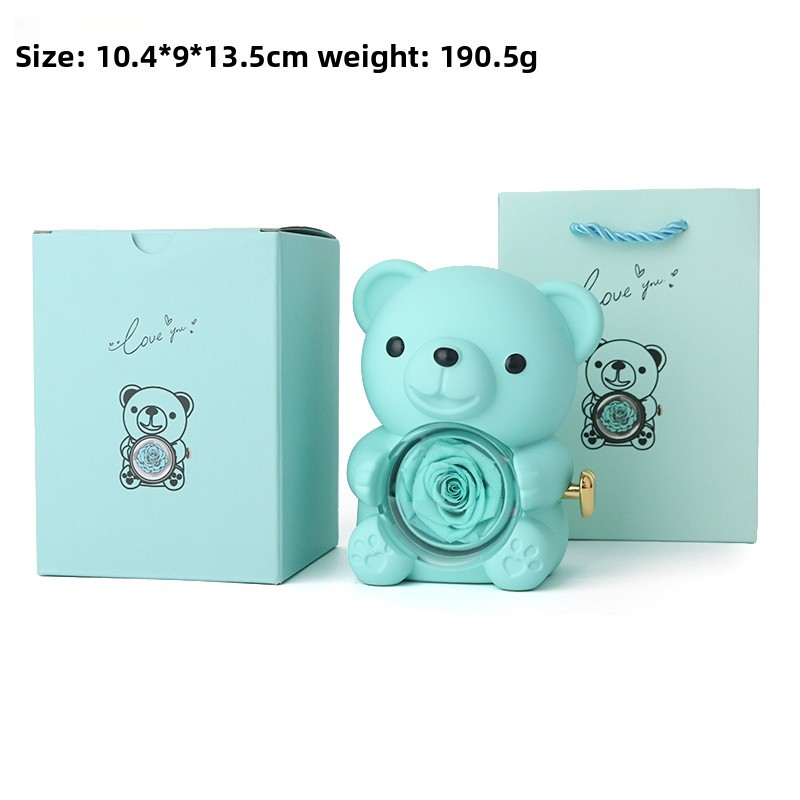 Blue Eternal Flower Gift Box + Color Box + Handbag
