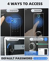Caja Fuerte Biométrica con Huella Dactilar, Caja Fuerte de Acero Antirrobo para el Hogar, Caja Fuerte con Código Electrónico y Llave