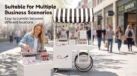 Kiosque mobile extérieur LED écologique pour la présentation de cosmétiques et de parfums avec auvent |   Stand de beauté personnalisé pour marché de rue