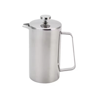 Presse à café portable à double paroi isolée, presse à café française en acier inoxydable 304 pour le camping en plein air avec poignée pliable