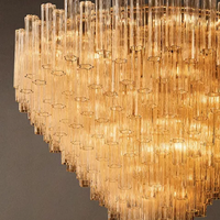 Lustre moderne de luxe haut de gamme, lampe suspendue pour plafond haut, décoration pour salon, salle à manger, maison, luminaire suspendu en verre
