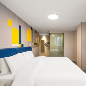 Ensemble de chambre à coucher standard moderne en bois massif économique cadre de lit double simple personnalisable appartement chambre d'accueil - Product Image 6