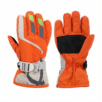 Gants de ski imperméables en nylon à doigts entiers, isolés thermiquement, avec fermeture élastique, poignet extensible, paume antidérapante, pour sports d'hiver en plein air