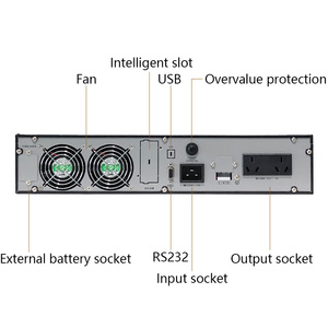 Fuente de alimentación UPS de 6KVA en línea LCD monofásico 220VAC diseño de torre de onda sinusoidal pura para respaldo de computadora/servidor 1KVA 2KVA 3KVA - Product Image 2