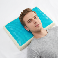 Kühlendes Gel-Memory-Foam-Kissen mit 100% Bambusfaser-Bezug Orthopädisches Anti-Schnarch/Anti-Apnoe-Kissen für Menschen, die nachts schwitzen