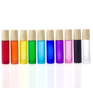 Hot Sale 5ml 10ml 15ml Eco-friendly Luxury Bamboo Cap Roll-On Glass <b>Bottle</b> Essential Oils Skin Care Serum Eye Drop Frosted - Product Image 2