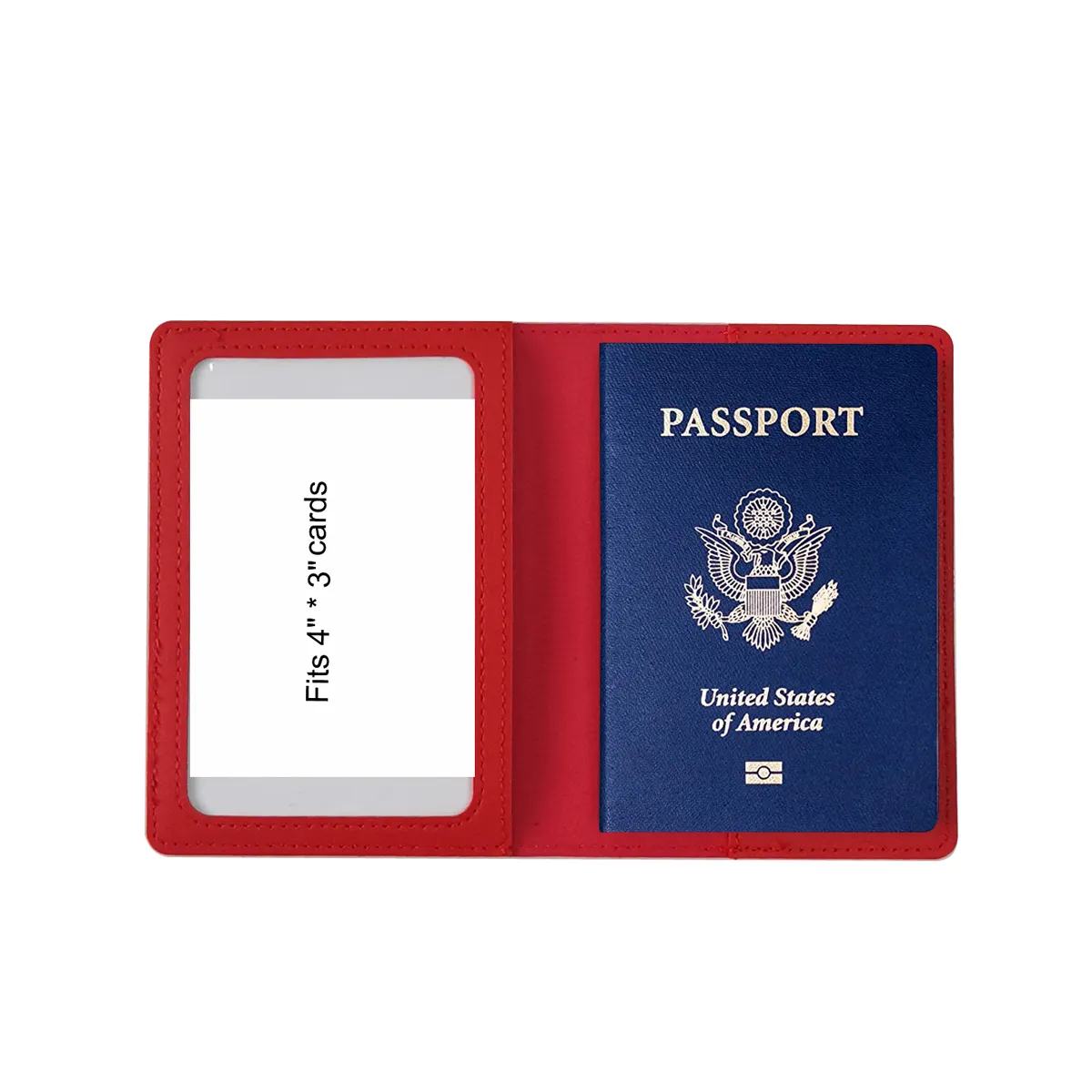 Funda protectora de cuero para pasaporte y tarjetero, certificado personalizado, venta al por mayor, 4x3