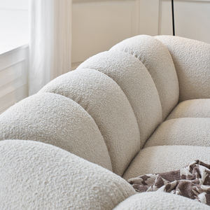 Juego de sofá Seccional de tela de estilo crema Retro francés en línea de diseñador <span class=keywords><strong>Boom</strong></span> para apartamento pequeño, sala de estar, relleno de esponja - Product Image 5