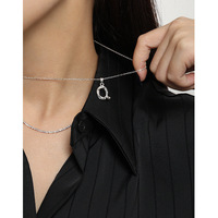 Pendentif Lettre Alphabet Tendance Y2K en Argent Sterling S925, 26 Initiales Anglaises, Breloque Bulle Gonflée DIY pour Collier Personnalisé