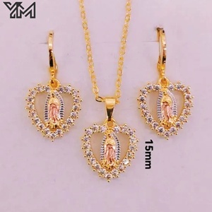 Set di Gioielli di Lusso Cristiani con Diamanti e Zirconia, Collana e Orecchini Madonna di Guadalupe per Donna - Product Image 4