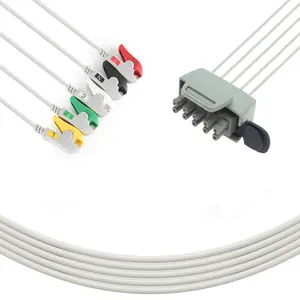 Одноразовый 5-свинцовый экранированный ленточный кабель 90 см Grabber IEC ECG leadwire ECG
