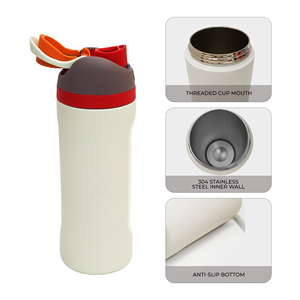 Botella de Agua Deportiva Aislada de Doble Pared 2 en 1 Personalizada a Precio de Fábrica, Botella de Acero Inoxidable de 19 oz con Tapa y Pajita - Product Image 4