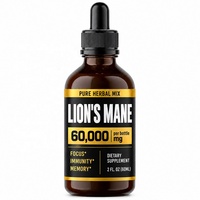 Gouttes liquides de champignon Lion's Mane 60mL 60000mg, favorise la stimulation cérébrale, la concentration et l'immunité, prêt à être expédié