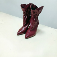 Bottines noires à bout pointu pour femmes, talon sculptural métallique unique, style décontracté en PU, collection été, design de créateur