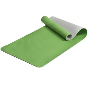 普拉提定制印刷标志6毫米高品质有机环保回收耐用双色TPE瑜伽垫