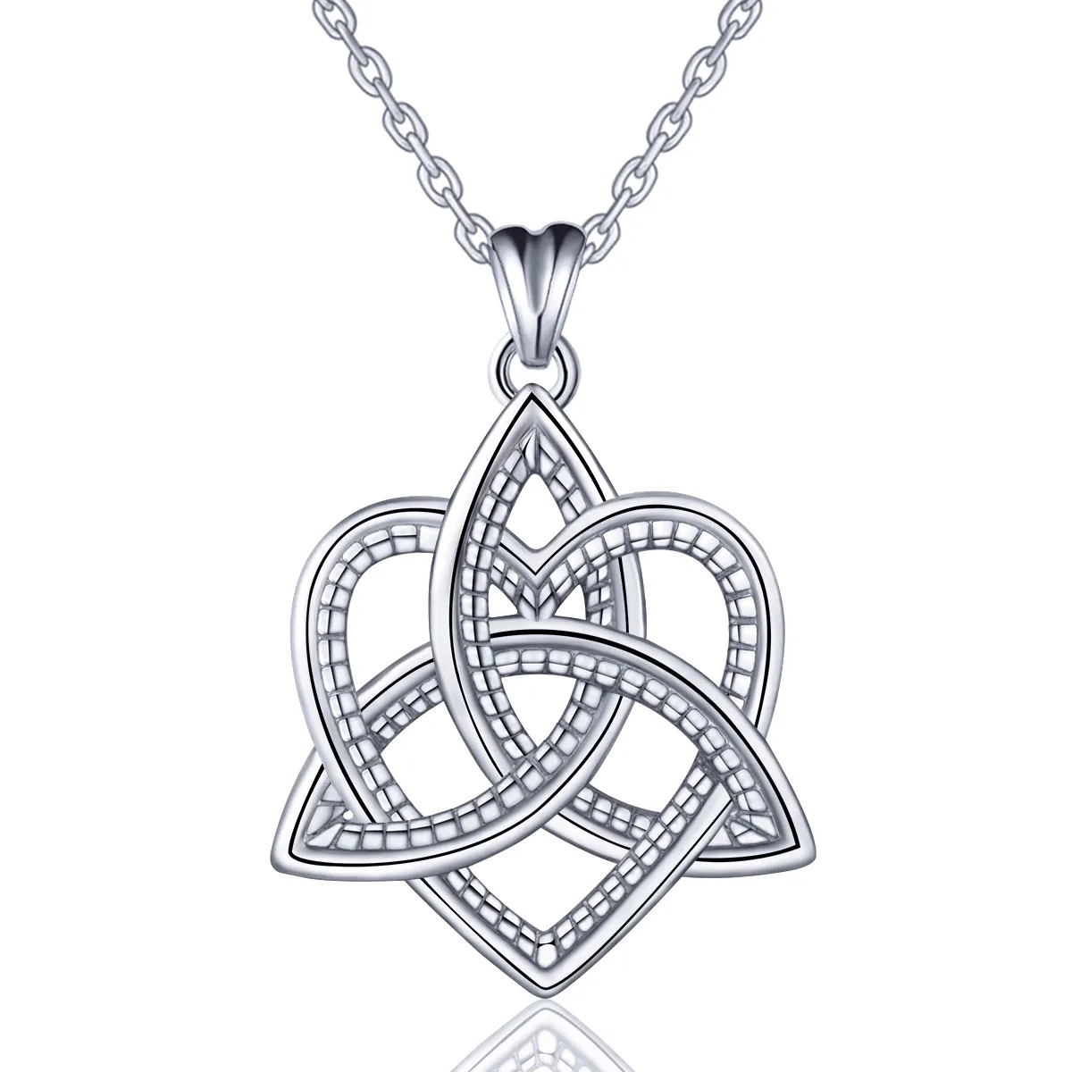 Valentine Gift 925 Sterling Silver Personalized Celtic Irish Knot Necklace Heart Pendant China Necklace for Women