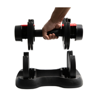 Ensemble d'haltères réglables recouverts de caoutchouc de 25 lb avec plateau pour l'entraînement musculaire, antidérapant et durable, unisexe