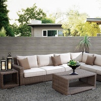 Conjuntos de Patio Más Vendidos Sofás de Jardín de Aluminio y Ratán Muebles Impermeables Sofá para Exterior