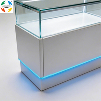 Vitrina Moderna de Lujo para Teléfonos Celulares, con Cerradura, de Vidrio, con Iluminación LED, Diseño Antirrobo, Construcción Resistente, para Comercios de Lujo