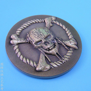 Pièce commémorative en alliage de bronze gravée en forme de crâne, médaillon de collection au design 3D - Product Image 2