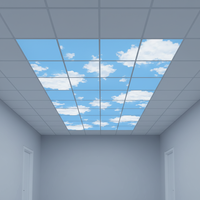 Plafonniers LED plats 2x4, ciel bleu nuageux, technologie avancée, bureau, panneau LED carré, dimmable, CRI élevé 82+, 120