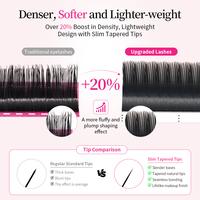 Bulu Mata Sintetis Matte Black DD Curl Velvet Classic Bebas Kekejaman Ekstensi Bulu Mata Volume Trays Perlengkapan Sutra Grosir