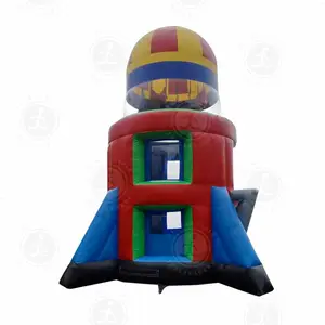 Airborne Adventure Inflável Lift Sport Game Inflável Space Rocket Bouncer Para Crianças Inflável Parachute Ride