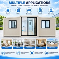 Grande maison préfabriquée modulaire pliable en acier, étanche, isolée, extensible et respirante, de 20, 30 ou 40 pieds