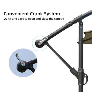 Parasol de patio à bras articulé à énergie solaire de haute qualité commercial de 10 pieds avec inclinaison réglable Parasol de jardin - Product Image 4