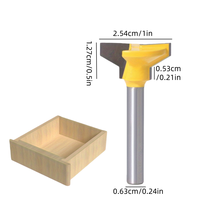 Fresa de ranurado en T de acero de tungsteno con vástago de 1/4\" para cerraduras de cajones, para construcción de cajones y carpintería, personalizable ODM/OEM