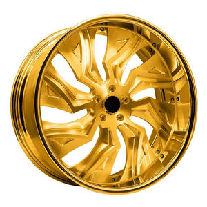 Ruedas forjadas de 2 piezas 18 19 20 21 22 23 24 26 pulgadas 5x115 5x127 ruedas de coche de aleación cepilladas en oro chapado en oro para <span class=keywords><strong>Dodge</strong></span> Magnum SRT - Product Image 1