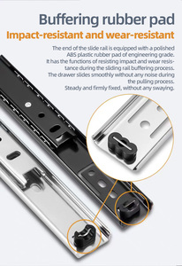 Riel de Rodamiento de Bolas de Dos Secciones de 27 mm de Ancho - Guía de Cajón de Acero de Montaje Lateral, Riel Deslizante <span class=keywords><strong>para</strong></span> Mesa de Centro y Colgar Cuadros - Product Image 5