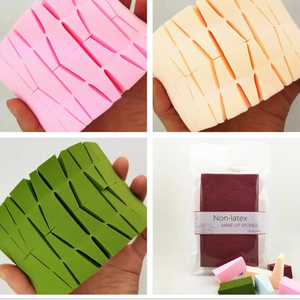 24 PCS tam giác ưa nước không <span class=keywords><strong>Latex</strong></span> ưa nước ướt khô kép sử dụng mỹ phẩm nêm Khối xốp - Product Image 1