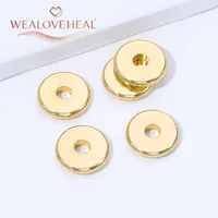 Perles d'espacement rondes en laiton plaqué or 14 carats pour la fabrication de bijoux, accessoires de bracelet DIY