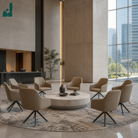 Fauteuil de bureau de luxe en cuir rembourré, fauteuil lounge individuel pour salle d'attente commerciale, zone de réception, hôtel