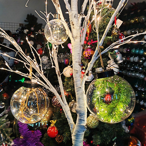 Bola de Navidad de plástico iluminada transparente grande de 6-8 pulgadas, adorno para árbol de Navidad, bola decorativa personalizable para las fiestas - Product Image 1